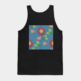 Spring Pattern with Floral Motifs Tank Top